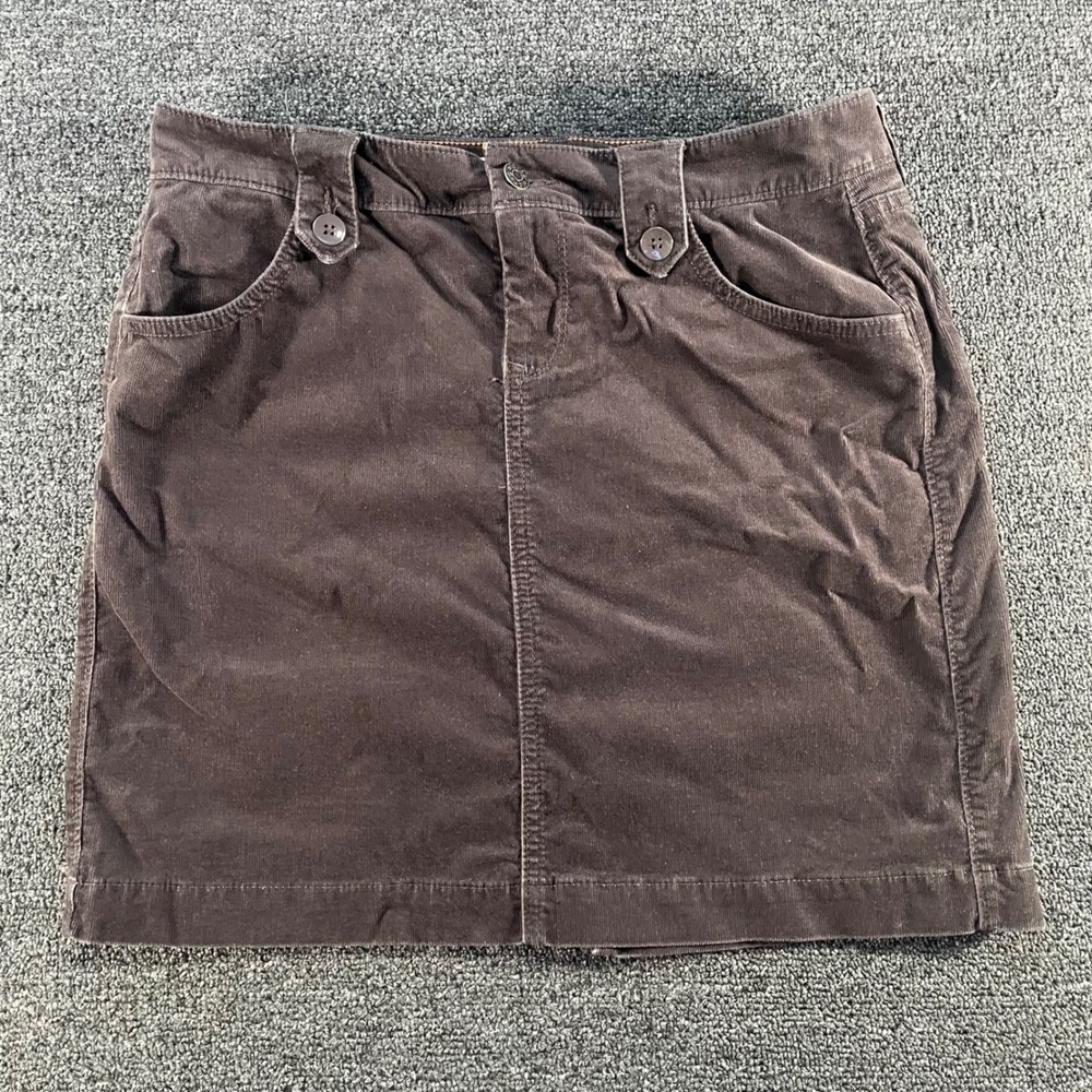 Old Navy Corduroy Skirt Womens 6 Brown Good Mini Straight Pockets Y2K Retro
